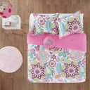 Intelligent Design Camille Comforter Set, Vibrant Flowers Design All Season Teen Bedding, Matching Sham, Decorative Pillow, Girls Bedroom Dcor, Twin/Twin XL, Pink 3 Piece