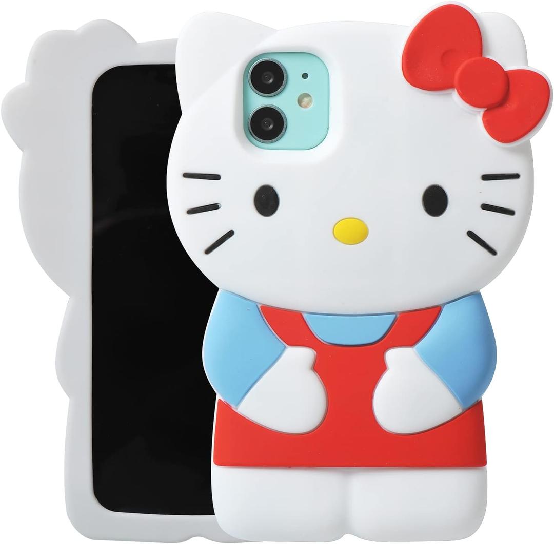 Cartoon Case for iPhone 15 Pro Max 6.7", Fashion Cute 3D Cute Kitty Kawaii Soft Silicone Animal Protective Gel Shockproof Gel Back Cover for Kids Women Girls Boys (Blue-1)