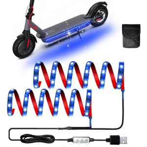 Keiurot Led Lights for Scooter Night Riding Electric Scooter LED Strip Light Led Light Strips 5V Flashing Mode for Outdoor, Blue
