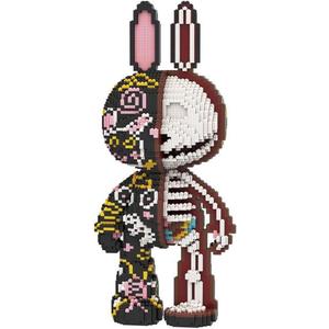 Animal Graffiti Skeleton Rabbit Micro Building Blocks Set 8000PCS 55cm High Series Gift for Adults and Kids
