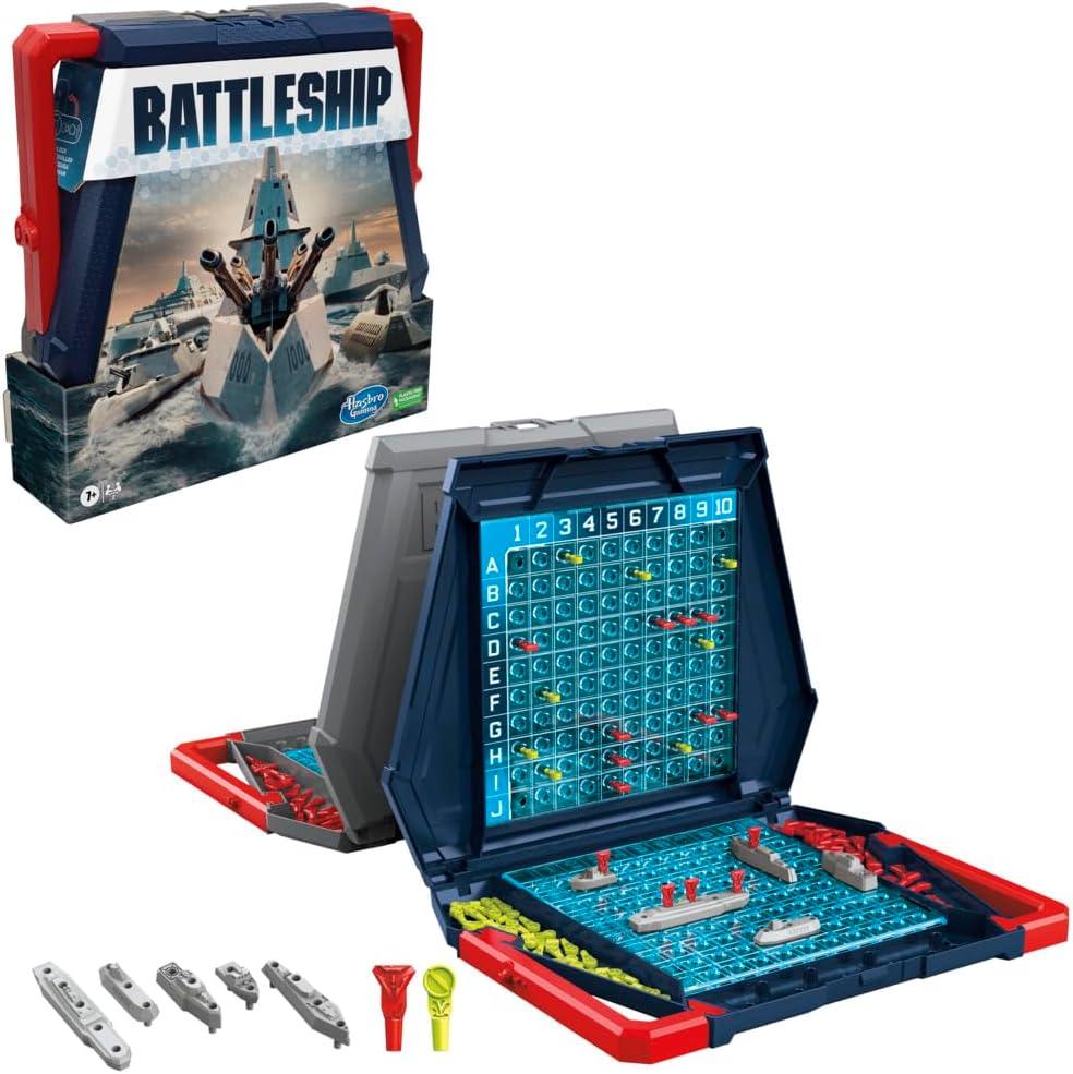 Hasbro Gaming Battleship Classic Board Game, Strategy Game for Kids Ages 7 and Up, Fun Kids Game for 2 Players, Multicolor