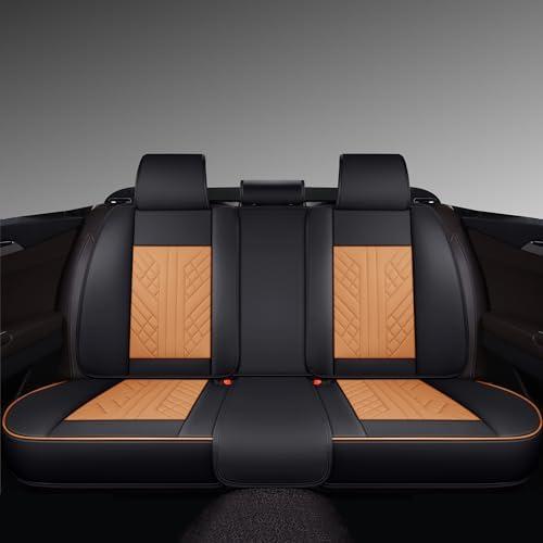 GXT Bench Seat Cover, Premium Faux Leather Bench Seat Covers for Trucks - Universal Fit for Most Sedans SUV Pick-up Truck, Durable for Long Lasting Protection(Black and Orange)