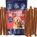 Devil Dog Pet Co. Bully Sticks  6 Inch, 25 Pack, Standard Sized Dog Chews, 100% Natural, Single Ingredient, Free-Range Grass-Fed Beef  Long Lasting, Rawhide-Free Treats for Dogs