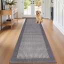 Ileading Hallway Runner Rug 2'x10' Heavy-Duty Durable Entryway Floor Mat with Non Slip Rubber Backing for Busy Traffic Extended Indoor Doormat Machine Washable Grey Kitchen Throw Rug for Corridor