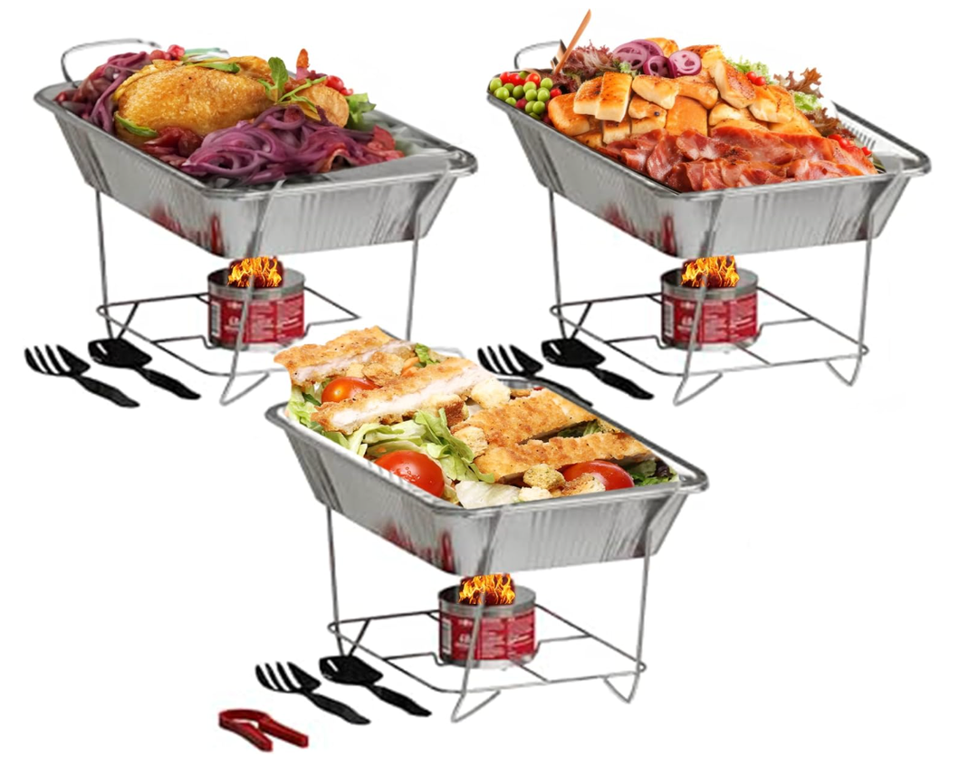 Alpha Living Disposable Chafing Dish Buffet Set with Fuel Cans