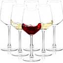 Wine Glasses Set of 6, 12oz Clear Red/White Wine Glasses, Long Stem Glasses for Party, Wedding and Home