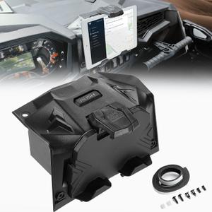 KEMIMOTO Electric Device GPS Mount Storage Box Compatible with 2019-2023 Polaris RZR XP 1000 XP Turbo Accessories RZR Tablet Mount Phone Bracket Extra Space Adjustable Navigation Tablet Holder