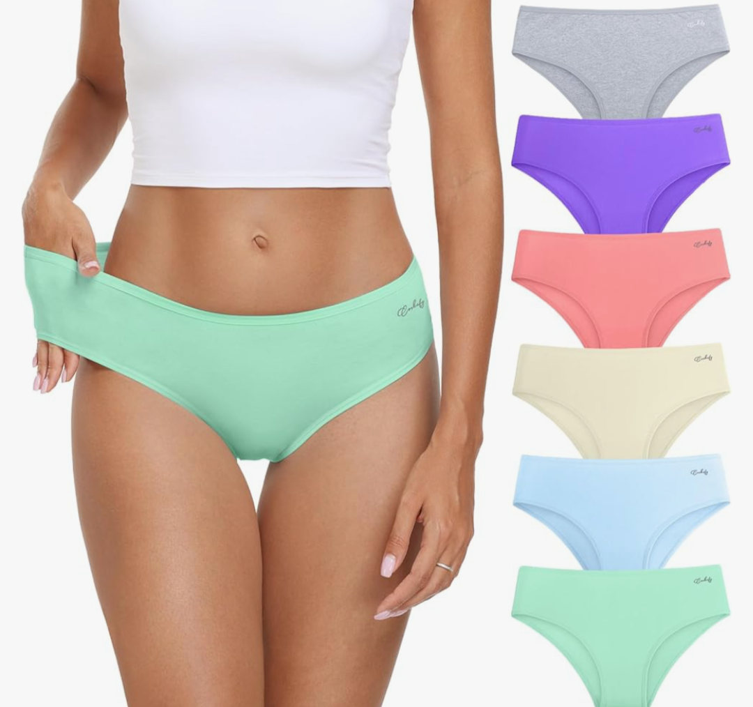 coskefy Women's Underwear Cotton Hipster Panties Low Rise Briefs Soft Strench Breathable Ladies Bikini Underwear 6 Pack, Size M coskefy Women's Underwear Cotton Hipster Panties Low Rise Briefs Soft Strench Breathable Ladies Bikini Underwear 6 Pack, Size M