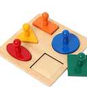 Shape Puzzles Adena Motessori 5-Shape Preschool Equipment Early Development Baby Toy