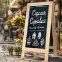 20x40 Inch Chalk Board Sign, Chalkboard Signs, A Frame Menu Easel, Sandwich Outdoor Large Standing Blackboard, Business for Outside Businesses Sidewalk - Pizarras Pizarrones Negocios