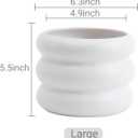 Ceramic Plant Pot Indoor, 6.5 Inch Flower Pot with Drainage Hole, Tiered Bubble Design Ceramic Planter for Home & Office Decor (White)