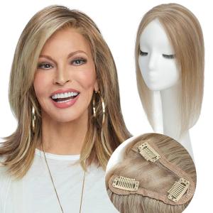 Real Human Hair Toppers for Women - No Bangs, Premium Remy Hair Toppers, 14 Inch