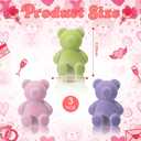 Thyle 3 Pcs Valentine's Day Velvet Flocked Bears 4 Inch Valentine Bear Table Decor Pastel Bear Statue Tabletop Centerpiece Farmhouse Bears Decorations for Valentine's Day Wedding Anniversary Shelf