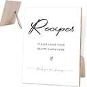 Leave Your Recipe Card Display Sign, Wedding Decorations for Reception, Minimalist Style 8" X 11" Wooden Sign with Stand for Wedding Reception and Event Party, Bridal Shower Party Favors,O6