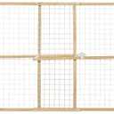 MidWest Homes for Pets Wire Mesh Pet Safety Gate, Dog Gate Expands From 29 - 50 Inches Wide, 32 Inches Tall, Wood, Powder Coated Wire