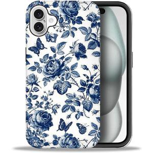 Case Compatible with iPhone 16, Peony and Rose Sketch Art Girl Hybrid 2-Layer Hard Shell + Silicone Protective Case -Scratch-Resistant Shockproof for iPhone 16.
