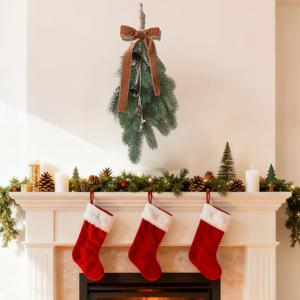 Thiccywoov 4 Pack Christmas Tear Garland for Home Decor (Burgundy)