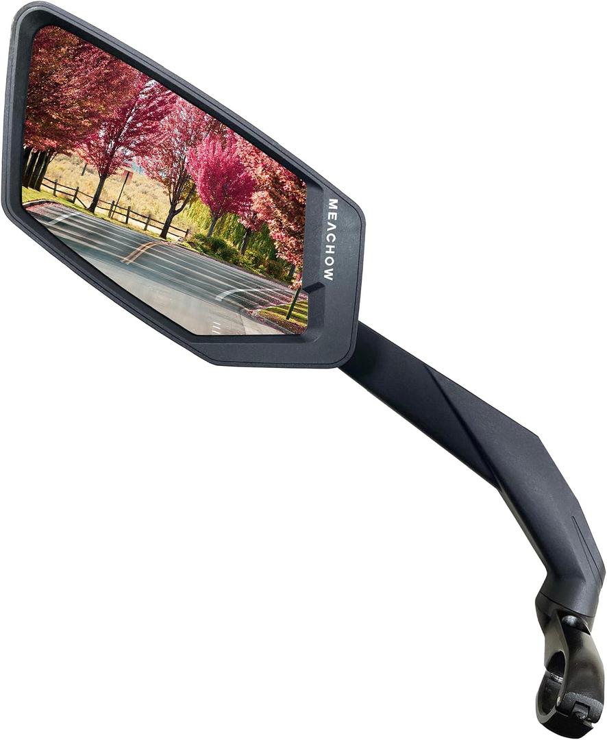 2024 NEW Handlebar Bike Mirror, Scratch Resistant Glass Lens, Ultra-HD, E-bike Mirror, Bicycle Mirror, (Silver Left Side) ME-015LS
