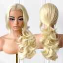Blonde Voluminous Feather Layered Hair Flip Out Preplucked Precision-Pre-cut Ready-to-Go Glueless 13x6 HD Synthetic Lace Front Wig Blonde Wig