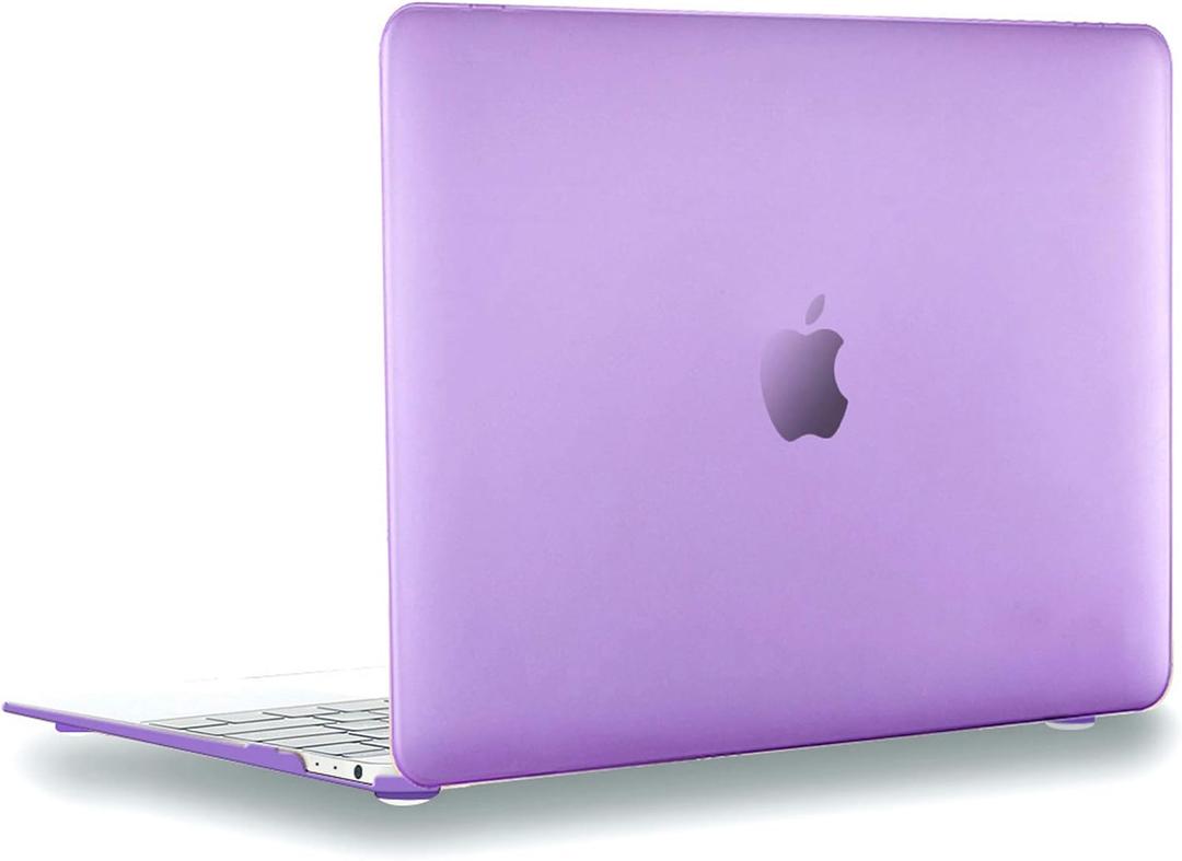 UESWILL Smooth Soft Touch Matte Hard Shell Case Cover Compatible with MacBook 12 inch with Retina Display (Model: A1534) + Microfibre Cleaning Cloth, Purple