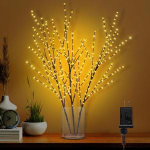 33in Lighted Branches with 180 LED Lights, Twinkling Light Up Tree with Timer, DIY Flexible Lighted Branches for Home Dcor, Bedroom, Wedding, Party