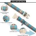 Lionet Paws Boy Dog Collar- Cute Blue Plaid Dog Collars with Plastic Buckle, Light Adjustable Dog Collars for Medium Dogs