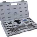 60-Pc Master Tap and Die Set - Include SAE Inch Size #4 to 1/2 and Metric Size M3 to M12, Coarse and Fine Threads | Essential Threading Rethreading Tool Kit with Complete Accessories and Storage Case