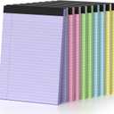 8.5 x 11 Legal Pads, Colored Legal Pads, Wide Ruled, 10 Pack Note Pads 8.5 x 11, Multicolor Perforated Note Pads with Sturdy White Back, Writing Pad,30 Sheets Per Notepad for School, Home, Office