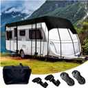 Wider 3.3m/10.83ft Rv Covers for Roof Only 210D Oxford Cloth Rv Roof Cover Wind, Rain and Snow Proof with 2 Windproof Straps Black-39.9 x 10.8 ft
