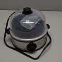 Elite Gourmet EGC724SS Easy Electric Poacher, Omelet Eggs & Soft, Medium, Hard-Boiled Egg Boiler Cooker with Auto Shut-Off and Buzzer, Measuring Cup Included, BPA Free, 7, Stainless Steel