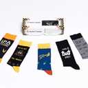socks n socks-Mens 5pair Luxury Colorful Cotton Fun Novelty Dress Socks Gift Box (Boo)
