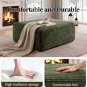 Corduroy Ottoman, Modern Boneless Cloud Foot Rest Foam Support, Oversized Modular Sectional Sofa Rectangel Stool for Living Room, Bedroom & Small Spaces, No Assembly Required (Green, Ottoman), 38.2"D x 35.4"W x 25.6"H