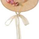COSDREAMER Womens Victorian Hat Vintage Tea Party Sun Hat Flat (Small)