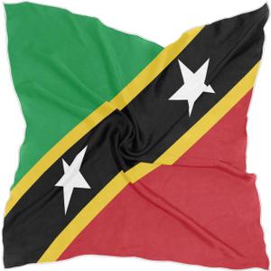 Women's Fashion Silk Scarf Square Satin Headscarf Neck Scarf Head Hair Wraps (Saint Kitts and Nevis Flag)