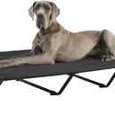 Veehoo Outdoor Elevated Dog Bed Large Sized Dogs, XXL Cooling Raised Dog Cots Beds Training Platform Off Ground Hammock with Breathable Mesh, No-Slip Feet, 59"x37.5", Black