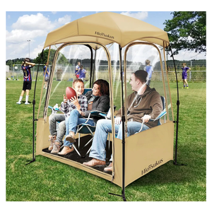 LANGWILL Pod All Weather Sports Tent, Outdoor Pop Up Bubble Clear 540° View Winter Tent for 1-2 Person, Instant Cold Weather Shelter with Rainfly for Soccer, Football, Softball & Other Sports Events