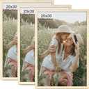 Momentworth 20x30 Frame Set of 3, Natural Wood Grain 20x30 Poster Frame for Gallery Wall Mounting (3 Pack,Natural)
