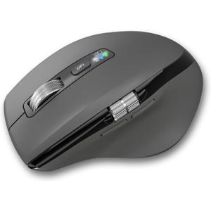 INFINMIND Wireless Side Scroll Mouse with Multi-Device, Ergonomic Computer Mice with Smart Flying Scroll, Quiet Click, 4-Level DPI for Computer, Laptop, iPad, Tablet, MacBook (Grey)
