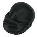 IMISSU Braided Chignon Dancer Hair Cover Donut Hair Pieces Scrunchies Hair Bun Wig Clips Updo Wedding Party for Women (M6 Black)
