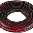Motoforti Universal Car Weatherstrip Door Weather Stripping Edge Trim Seal Strip Self Adhesive Weather Seal Strip for Door, 16Ftx0.31", T-Shape, Plastic, Black