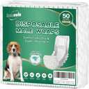 IMMCUTE Dog Diapers Male Small 50 Ct, Male Dog Diapers Disposable with Wetness Indicator, Adjustable Puppy Diapers Male, Flashdry Gel Technology, Male Dog Wraps for Incontinence & Marking, X-Small