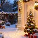 360 LED Lights Adjustable 10ft Vertical IP65 Waterproof Remote Control Christmas Stair Light, Warm White LED Indoor/Outdoor Hanging Star Step Decor with 8 Effects