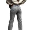 RomMoon Women's Skinny Straight Leg Mid-High Waist Denim Jeans Casual Stretchy Denim Pants Gray (Gray, XXL)