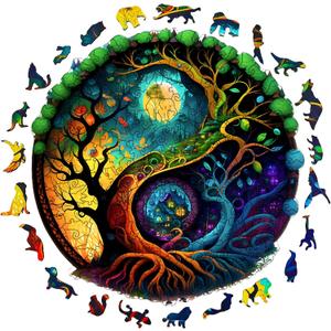 Wooden Jigsaw Puzzle for Adults,Night Tree House Animals Shaped Magic Puzzle Pieces Best Gift for Adults,Can be Used as a Cool Mouse Pad,241pcs,(13.38 * 13.38 inches) Wooden Jigsaw Puzzle for Adults,Night Tree House Animals Shaped Magic Puzzle Pieces Best Gift for Adults,Can be Used as a Cool Mouse Pad,241pcs,(13.38 * 13.38 inches)