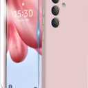 Designed for Samsung S24 Case 6.2 inch, Liquid Silicone Case with Camera Protection with Microfiber Lining Shockproof Phone Case Cover for Galaxy S24 (2024), Pink Sand