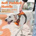 rabbitgoo Dog Harness for Large Dogs, No Pull Pet Harness with Soft Padded Handle, Adjustable Reflective Vest with 3 Buckles, Easy Walking Harness with 2 Leash Clips, Orange, Medium