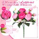 Yunsailing 8 Pack Artificial Peony Flowers Faux Silk Hydrangea Bouquet Wedding Home Table Decor Reusable Bouquet of Rose Flower for Birthday Wedding(Pink)