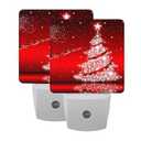 YEXLE 2 Pack Christmas Tree Night Light Plug-in, Xmas Red Nightlighs Dusk to Dawn Smart Sensor Led Nightlight for Bedroom Bathroom Kitchen Hallway Stairs Energy Efficient Decor Desk Lamp