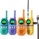 Inspireyes Walkie Talkies for Kids, Rechargeable Long Range 4 Pack, Kids Toys for Boys Girls Ages 3-12, 2 Way Radio Toy, Outdoor Adventure Toys, Camping Hiking Gear, Birthday Gifts for Kids