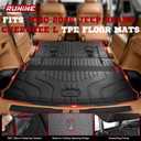 Runine Floor Mats Cargo Liner Fit for 2021-2026 Jeep Grand Cherokee L (Only for 6-Seater w/o 2nd Row Center Armrest), All Weather Car Floor Liners Trunk Cargo Liner Car Accessories